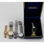 A selection of ladies' and gentlemen's fashion watches to include Seiko and Sekonda.