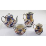 James MacIntyre for Moorcroft: an Aurelian Ware four-piece tea service comprising teapot,