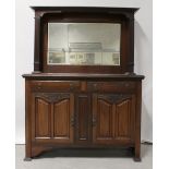 A late Victorian walnut sideboard,