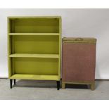 A small 1950s Lloyd Loom style open bookcase of three shelves, height approx 77cm,