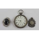 An AWW Co Waltham Massachusetts open-faced silver pocket watch,