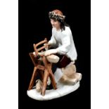 MEISSEN; an 18th century figure of a wood cutter modelled by J.J.Kaendler circa 1745, with sticker