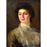 LATE 19TH CENTURY; oil on canvas, portrait of a lady, 36 x 27cm, framed.