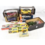 A small group of toys including Dinky military vehicles, Vanguards boxed vehicles, etc.