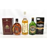 WITHDRAWN. Three bottles of whisky comprising Glenfiddich, Dimple and Dewars (3).