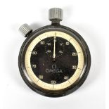 OMEGA; a base metal stopwatch, inscribed to the reverse of the case 'N.W.E.B.8', diameter 5.5cm.