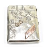 GRIGORY IVANOV; an early 20th century Russian silver cigarette case with chased decoration and