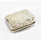HILLIARD & THOMASON; a Victorian hallmarked silver vinaigrette of rounded rectangular form, with