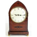 LITHERLAND DAVIS & CO OF LIVERPOOL; a 19th century mahogany lancet top bracket clock, with two