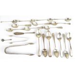 A group of Georgian and later variously hallmarked silver flatware, assay offices to include Dublin,