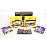 A group of boxed vehicles, including a GB Models LEC03, The Delaine, a Cadbury's Collection Fourgon,
