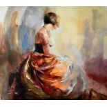 ANNA RAZUMOVSKAYA; embellished limited edition print, 'Pearl Necklace', no.37/50, signed lower left,