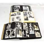 1940'S-60'S SHOW BUSINESS; a collection of photographs with many signed including Terry-Thomas,