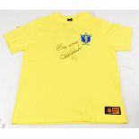 CARLOS ALBERTO; a signed replica Brazil T-shirt, size L.