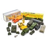 DINKY; a boxed 660 Tank Transporter, further loose military vehicles, boxed 972 20-Ton Crane, a