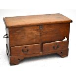 A 19th century mahogany blanket chest, with two central drawers raised on bracket supports, width