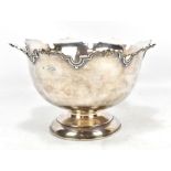 WILLIAM HUTTON & SONS LTD; a Victorian hallmarked silver pedestal bowl with cast rim, London 1898,