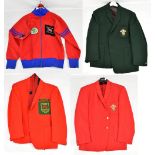 GREAT BRITAIN WEIGHTLIFTING; three suit jackets, one with sewn badge to pocket 'Wales VIII British