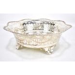 SIBRAY, HALL & CO LTD; a George V hallmarked silver footed bowl, with pierced floral decoration