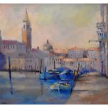 WILL KEMP; oil on board 'Canal Reflections, Venice II', signed lower left, 61 x 61cm, framed. (D)