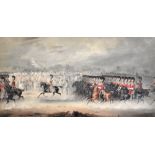 EDWARD HAYES (1797-1864); watercolour, 'Dublin Cavalry Parade 1841', signed with monogram and