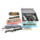 A group of various manufacture locomotives including a large tinplate LMS 6954, Hornby Dublo '