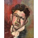 EARLY 20TH CENTURY; oil on canvas, portrait of a young gentleman, signature lower left, 31 x 24cm,