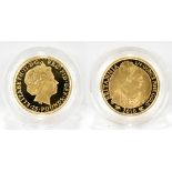 A 2010 Britannia 1/4oz gold proof coin, encapsulated with certificate no.448, boxed.