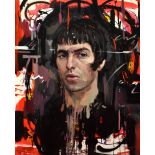 ZINKSY; oil on canvas, 'Liam Gallagher', signed lower left, 86.3 x 106.6cm, framed. (D)Additional