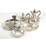 A group of assorted silver plate to include Art Deco tea service, etc.