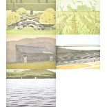 DEREK WILKINSON (1929-2001); five signed limited edition coloured prints comprising 'Raised