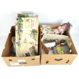 A quantity of assorted toys to include Airfix kits, soldiers, German bisque headed doll, etc.