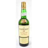 THE GLENLIVET; a single bottle of Aged 12 Years Single Malt Scotch Whisky, 70cl, also Seagram's