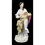 MEISSEN; an 18th century female figure representing Art, height 16.75cm. Provenance: from a