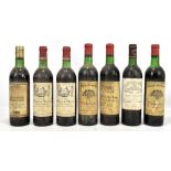 Seven bottles of French 1960s-80s vintage red wine comprising Château La Tour Capet Grand Cru