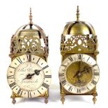 Two reproduction brass lantern clocks, including an example marked for Thomas Moore of Ipswich (2).