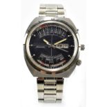 WITTNAUER 2000; a gentleman's stainless steel automatic wristwatch with perpetual calendar face,