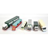 A group of loose playworn lorries and trailers including a Knights of Old Service with Honour