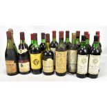 A collection of 1960s-1980s red wines including Chateau Mouton Rothschild 1962 (no. 039608), Chateau