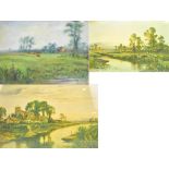 A group of prints depicting landscapes, each framed and glazed (3).