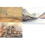 ERIC GRIEG HALL; watercolour, Ullswater, signed, 36.5 x 49.5cm, a watercolour after David Cox and