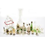 A collection of late 19th/early to mid- 20th century dolls house glassware, including birdcage and