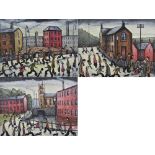 MICHAEL TOBIN (Irish born 1961); three oils on canvas, 'Mill Town Bridge' 'Yorkshire Street