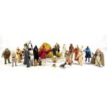 STAR WARS; a group of lose Vintage figures including Chewbacca, Darth Vader, Ewok, Jabba the Hut