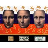 JIM WHEAT (aka DOLLARSANDART) (born 1971); acrylic and giclée print, 'Mona Putin', mounted with a