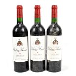 CHATEAU MUSAR; three bottles of Lebanese red wine, 2001 (x1) and 2002 (x2), 750ml (3).