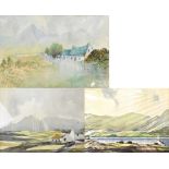 W. OTWAY MURRAY; a pair of watercolours, 'Sleive Bignan Mournes' and 'Dunlewy Lough, Co. Donegal',