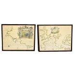 AFTER HARRIS; two coloured maps of South Devon, Plymouth and Torbay, each 34 x 42cm.