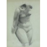 ADRIAN SCOTT STOKES (1854-1935); pencil on paper, torso, signed Cass and dated 23.8.71, 49 x 35cm,