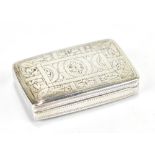 JOSEPH TAYLOR; a circa 1800 silver vinaigrette of rounded rectangular form with engrave detail and